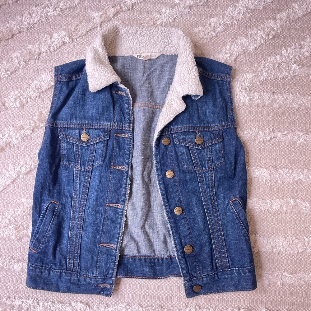 Denim Sherpa-Lined Vest